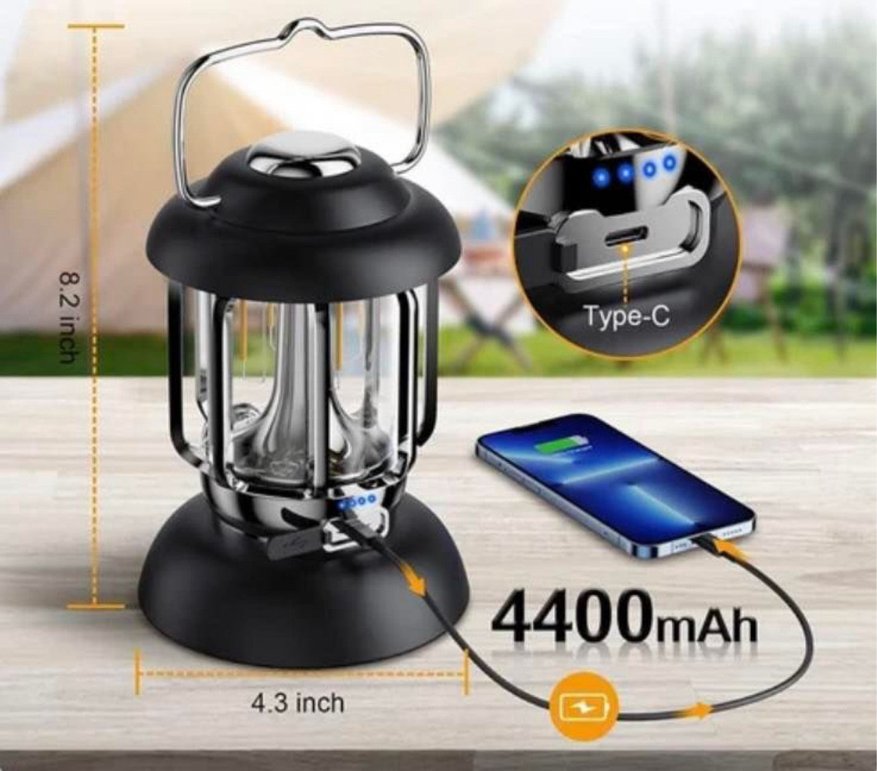 Solarna Retro Lampa za Kampovanje