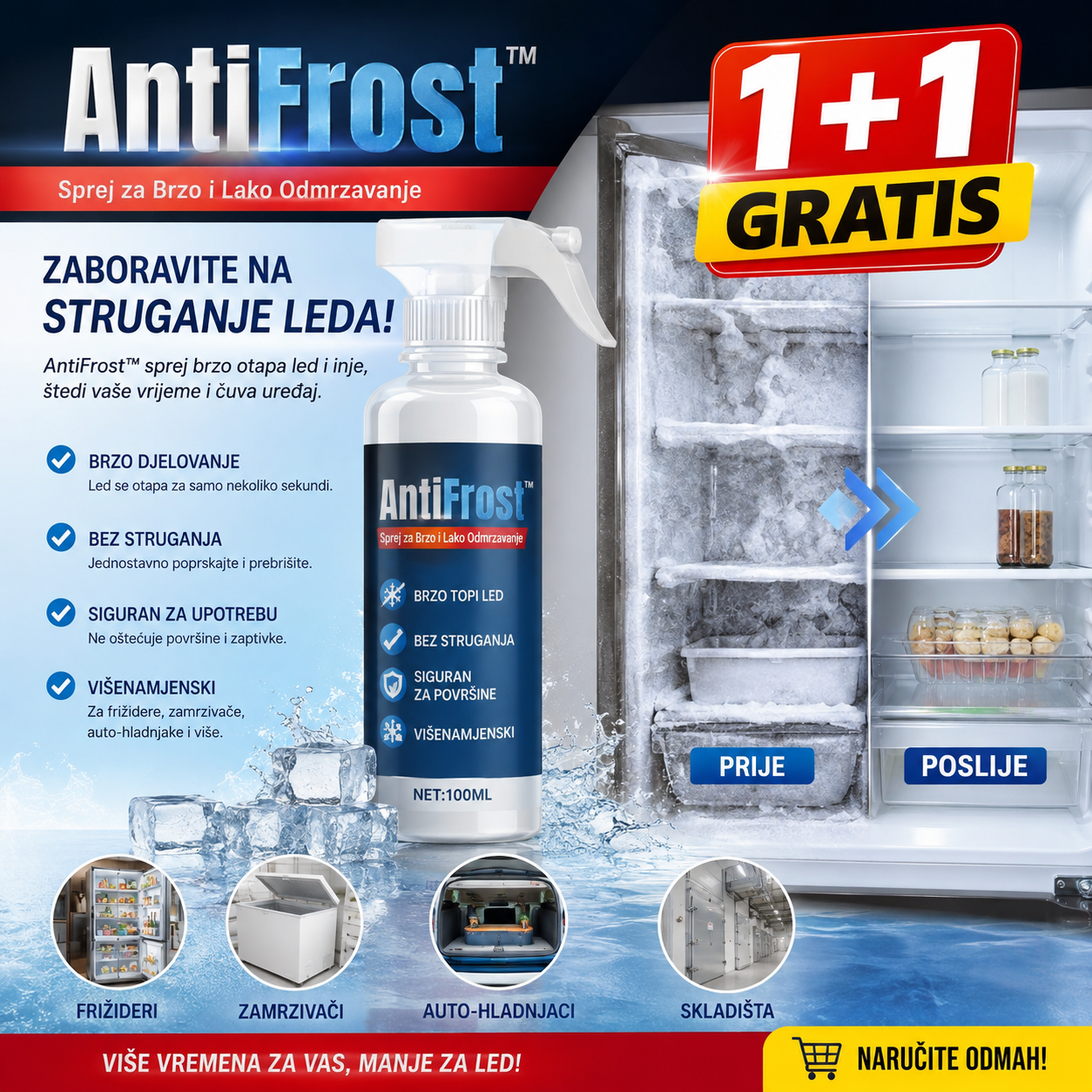 AntiFrost™ – Sprej za Brzo i Lako Odmrzavanje (1+1 GRATIS)