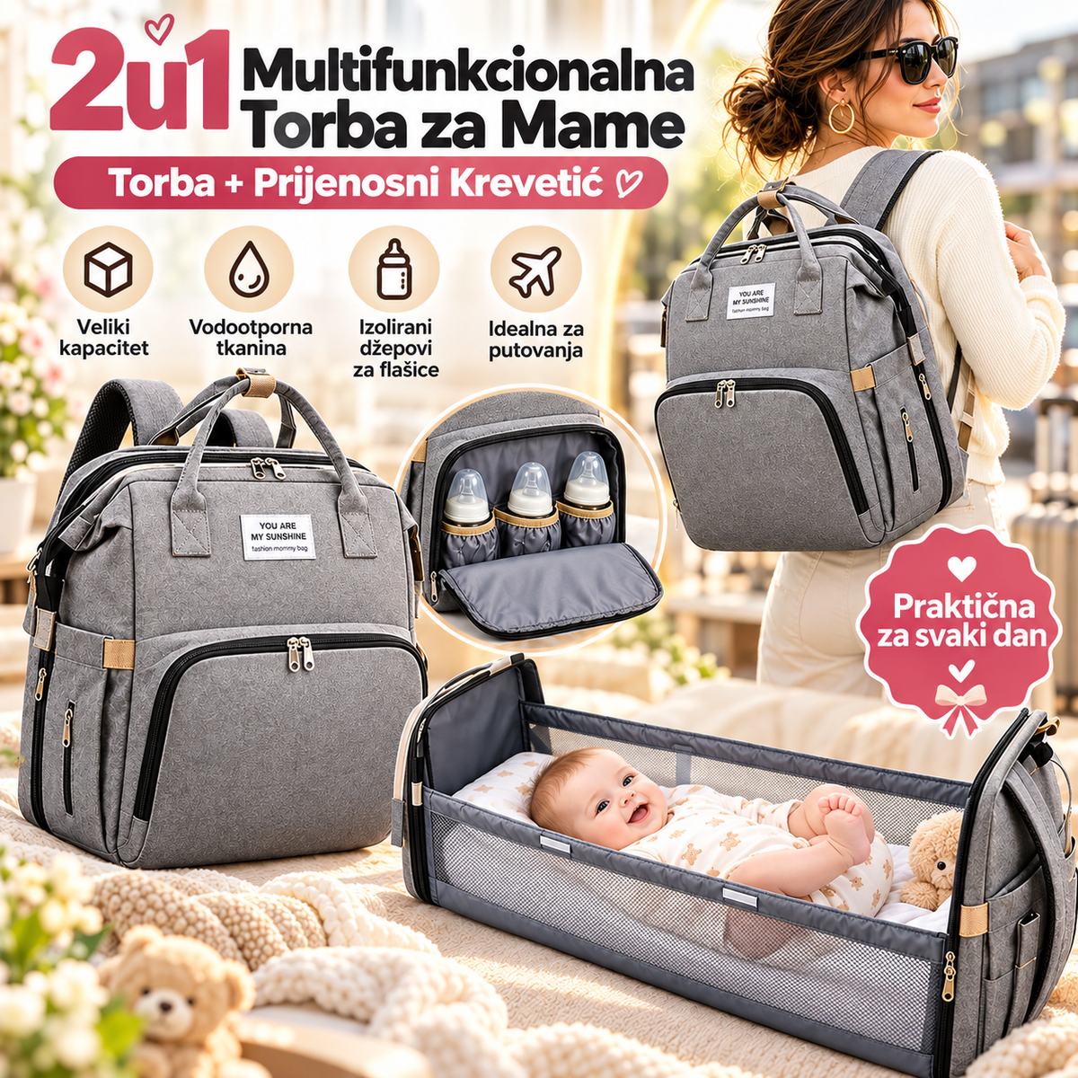 2u1 Multifunkcionalna Torba za Mame