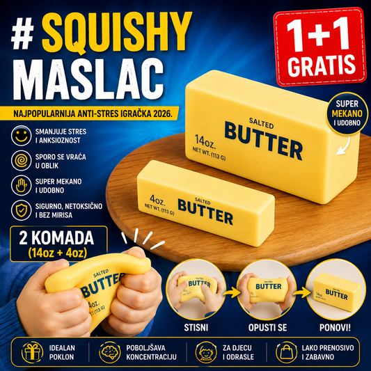 Squishy maslac igračka 1+1 GRATIS