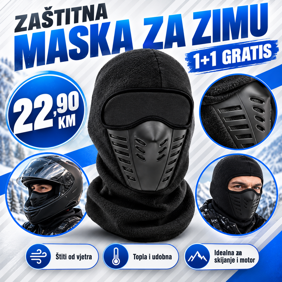 Zimska Fantomka za Skijanje (1+1 GRATIS)