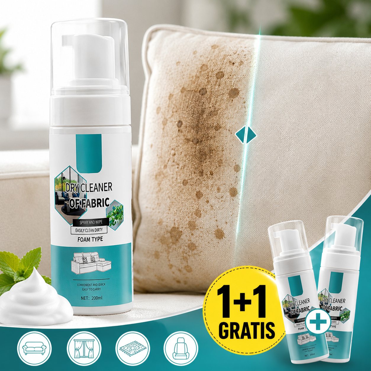 Magic Foam – Pjena za Čišćenje Tkanine (1+1 GRATIS)