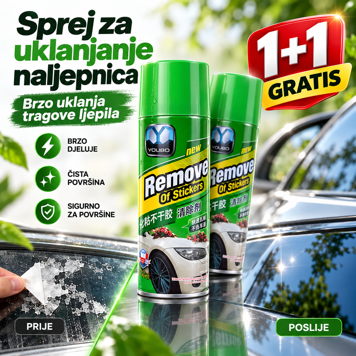 Sprej za Uklanjanje Naljepnica i Ostataka Ljepila – 1+1 GRATIS
