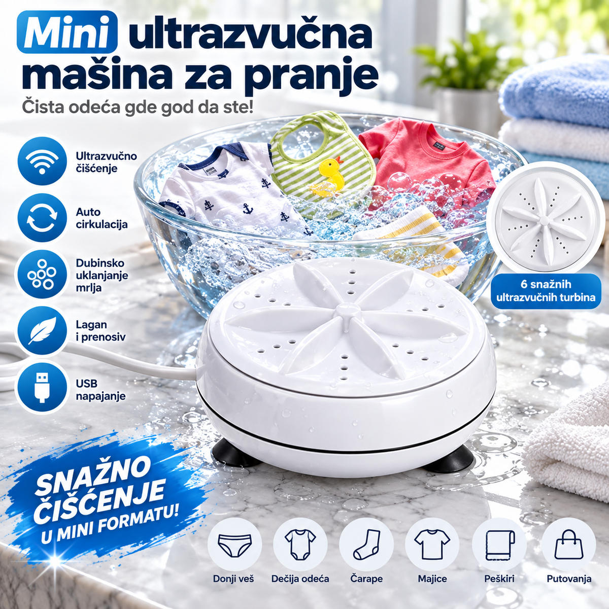 Mini ultrazvučna mašina za pranje