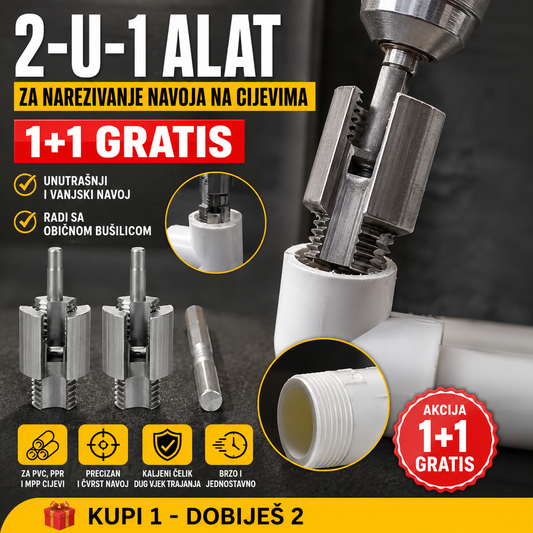 2-u-1 Alat za Narezivanje Navoja na Cijevima (1+1 GRATIS)