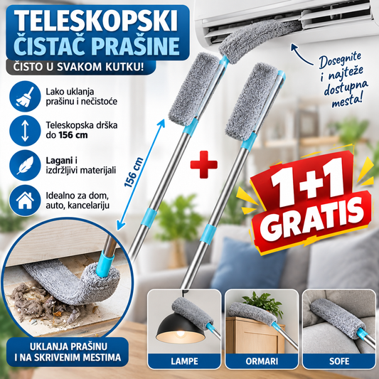 Teleskopski čistač prašine 1 + 1 GRATIS