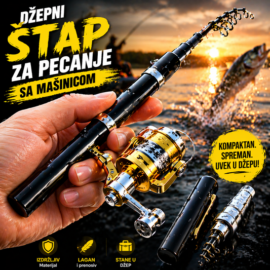 Dzepni Štap za Pecanje sa Mašinicom