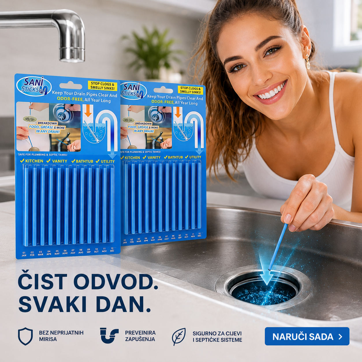 Sani Sticks štapići za čišćenje odvoda – 24 komada