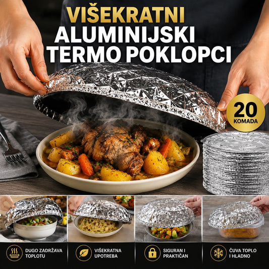 Višekratni aluminijski termo poklopci (20 komada)