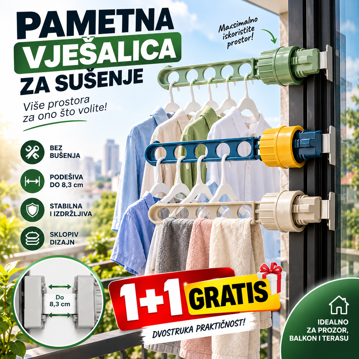 Pametna vješalica za sušenje (1 + GRATIS)